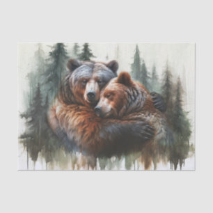 Aquarell-Bären Rustikale Wildnis-Hochzeit Seidenpapier