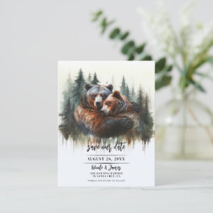 Aquarell-Bären Rustikale Wildnis Save the Date Einladung