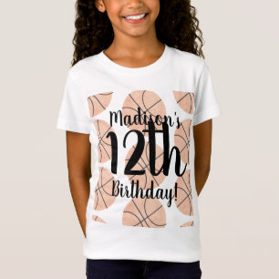 Aquarell-Basketball-Geburtstagsshirt für Mädchen T-Shirt