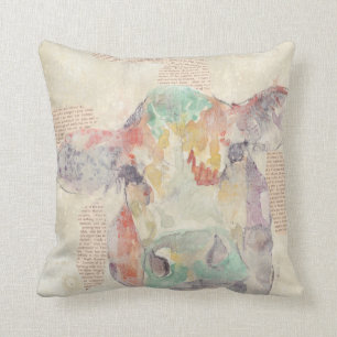 Aquarell-Bauernhof-Collagen-Kuh Kissen