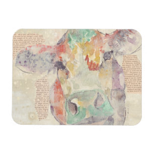 Aquarell-Bauernhof-Collagen-Kuh Magnet