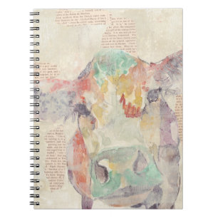 Aquarell-Bauernhof-Collagen-Kuh Notizblock