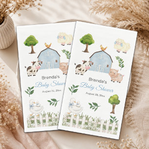 Aquarell-Bauernhoftiere-Hinterhof-Baby-Party Serviette