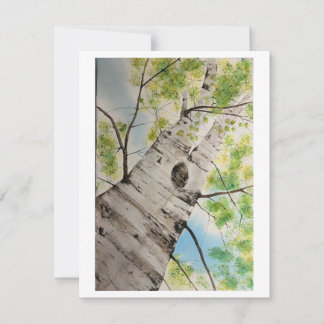 Aquarell Baum Mitteilungskarte