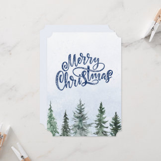 Aquarell Baum Nicht Foto Aquarell Weihnachten Karte