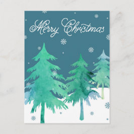 Aquarell-Baum-Weihnachtspostkarte Feiertagspostkarte