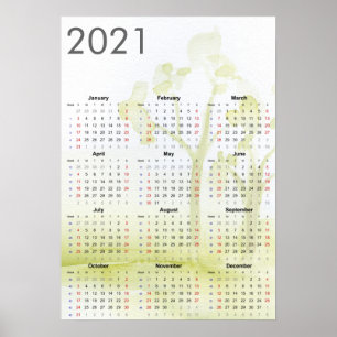 Aquarell-Bäume 2021 Poster