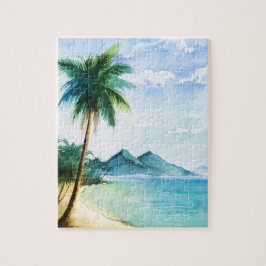 Aquarell Beach Palm 8x10