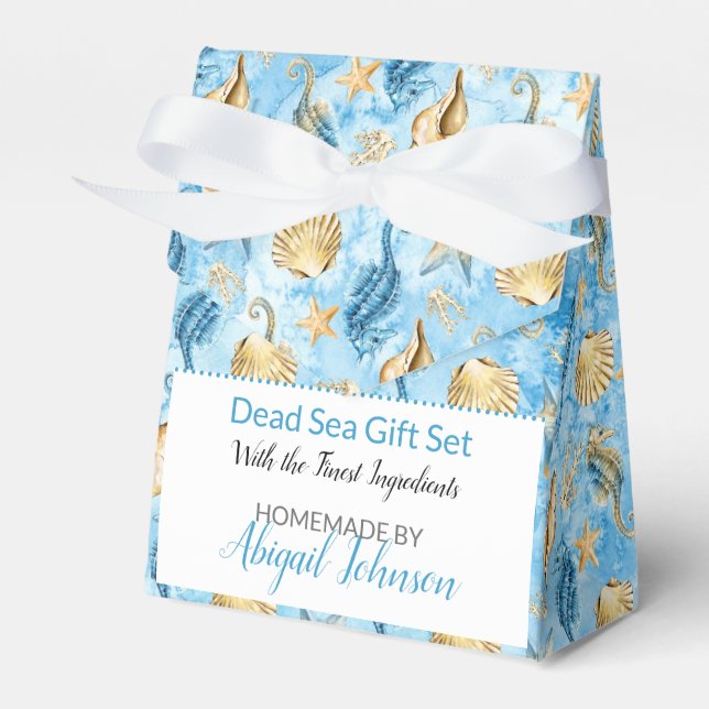 Aquarell Beach Sea Life Wellness-Center Set-Verpac Geschenkschachtel (Vorderseite)