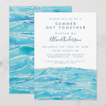 Aquarell Beach Wellen Küste Halbinsel Beach Party