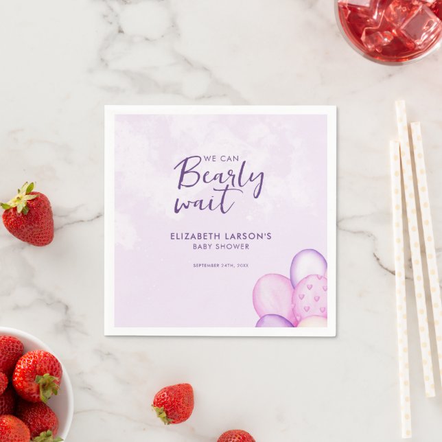 Aquarell Bearly Wait Baby Dusche Serviette (Beispiel)