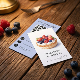 Aquarell-Beeren-Fruchtsorten-Torte-Gebäck-Konditor Visitenkarte