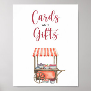 Aquarell-Beeren-Karten und Geschenke Baby-Party Poster