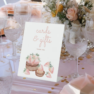 Aquarell-Beeren-Süße-Baby-Partygeschenke und -Kart Sockelschild