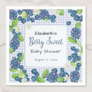 Aquarell-Beeren-Süße-Blaue-Baby-Party-Servietten Serviette