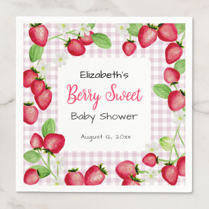 Aquarell-Beeren-Süße-Rosa-Baby-Shower-Servietten Serviette