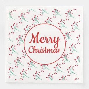 Aquarell-Beeren-Weihnachtsservietten Serviette