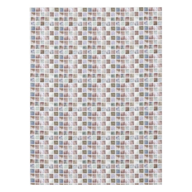 Aquarell Beige und graue Quadrate . Tischdecke (Vorderseite)