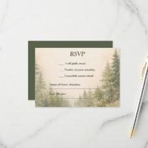 Aquarell bemalte Wald RSVP