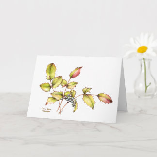 Aquarell Berberitzen-Grußkarte innen leer Karte