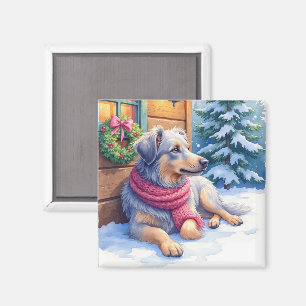 Aquarell Bergamasco Hirtenhütte Weihnachten Magnet