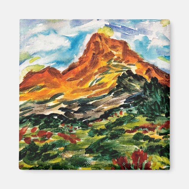 Aquarell-Bergmagnet Magnet (Vorne)