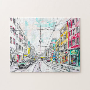 Aquarell Berlin Mitte und Fernsehturm