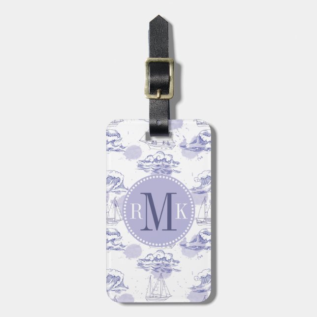 Aquarell bewegt wellenartig u. versendet Muster Gepäckanhänger (Vorderseite vertikal)