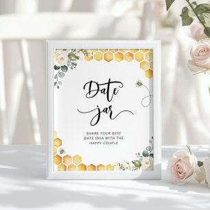 Aquarell-Biene-Dating-Abend-Ideen. Dating-Glas Bra Poster