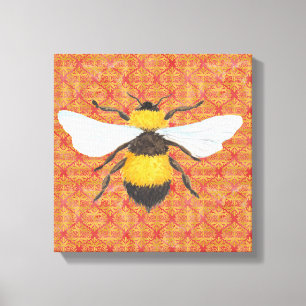 Aquarell-Bienen-Leinwanddruck Leinwanddruck
