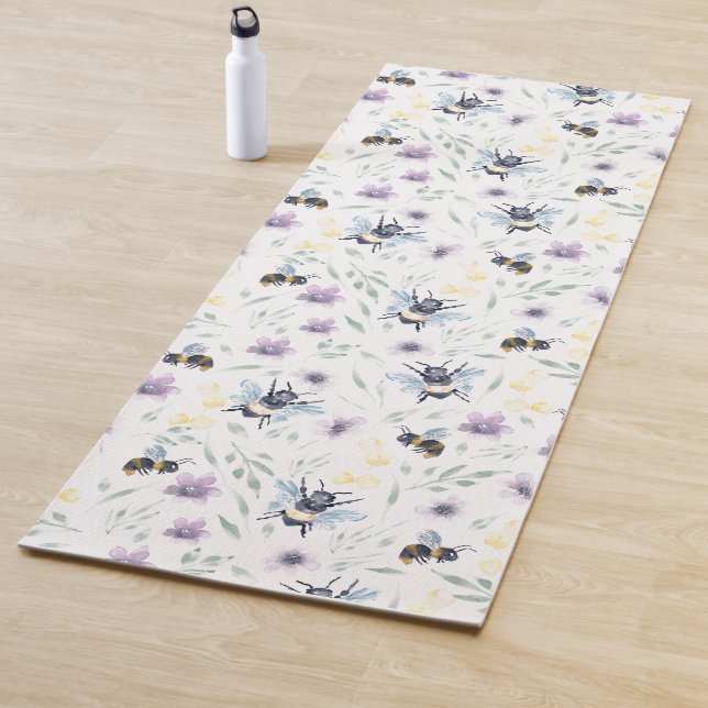 Aquarell-Bienen-Muster Yogamatte (Beispiel)