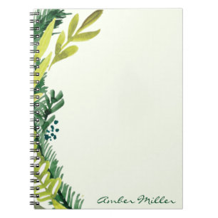 Aquarell-Blatt-Blumennotizbuch Notizblock