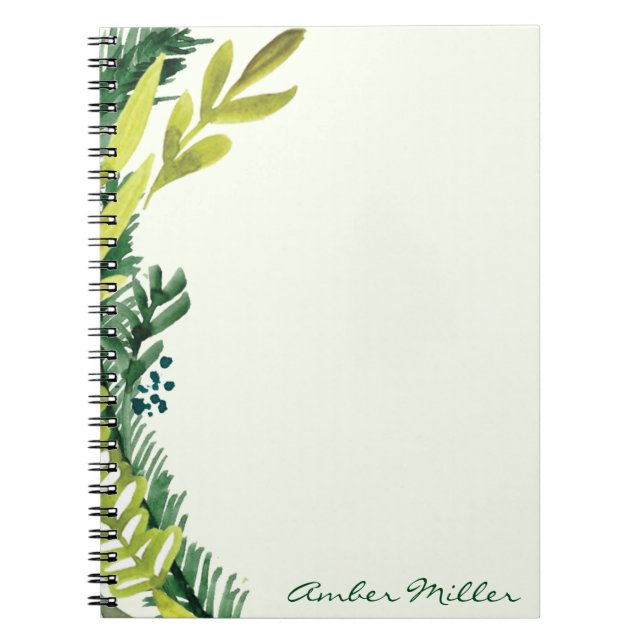 Aquarell-Blatt-Blumennotizbuch Notizblock (Vorderseite)