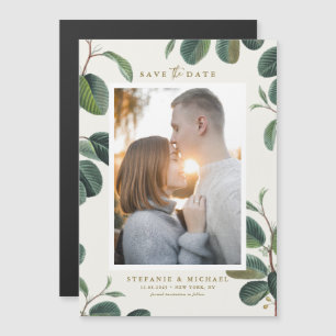Aquarell-Blatt Botanisches Foto Save-the-Date Magneteinladung