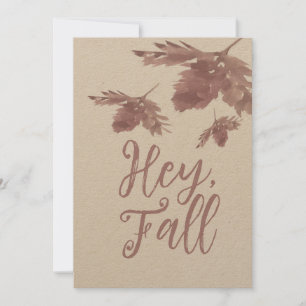 Aquarell-Blatt Braune Hey Herbstkarte Karte