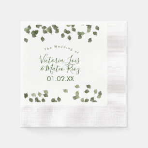 Aquarell-Blatt-Grünzeug-Herbst-Hochzeit Serviette