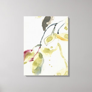 Aquarell-Blatt-Niederlassungs-Triptychon Leinwanddruck