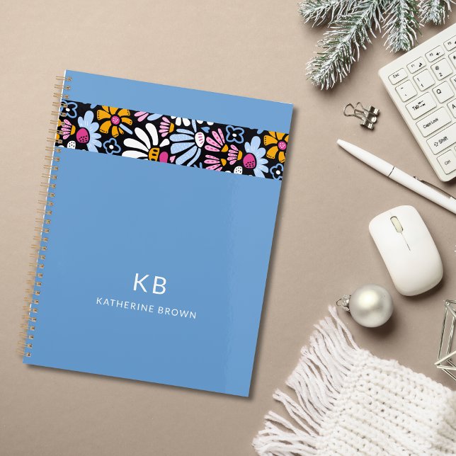 Aquarell Blau Blumenmuster 2026 Planer (Von Creator hochgeladen)
