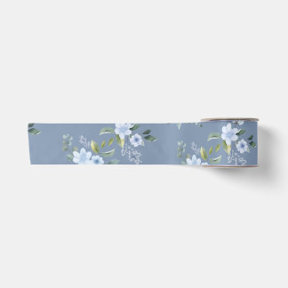 Aquarell Blau Florale Hochzeitsdusche Willkommen Satinband