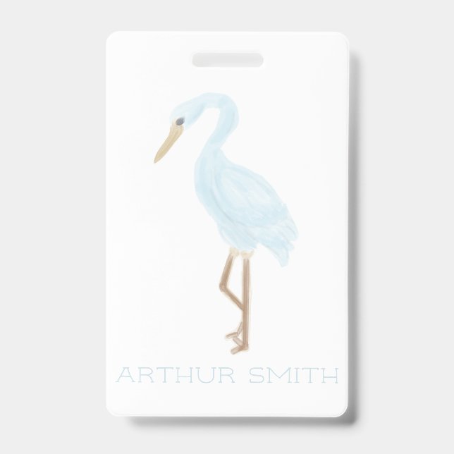 Aquarell Blau Kran Ausweis (Vorderseite)