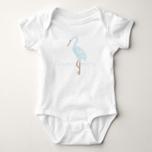 Aquarell Blau Kran Baby Strampler