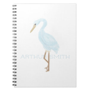 Aquarell Blau Kran Notizblock