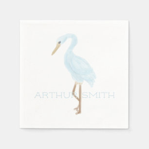 Aquarell Blau Kran Serviette