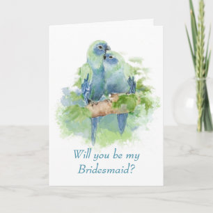 Aquarell Blau Papagei Tropische Brautjungfer Hochz Einladung