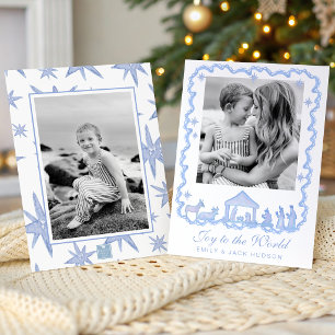 Aquarell Blau Weihnachten Geburt Christi