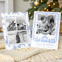 Aquarell Blau Weihnachten Geburt Christi