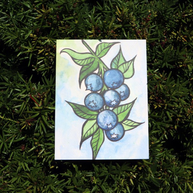Aquarell Blaubeeren Postkarte (Von Creator hochgeladen)