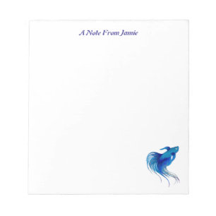 Aquarell blaue Betta Fische Notizblock