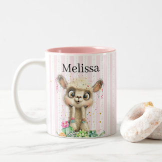 Aquarell-Blondes-Mädchen-Jeder-Name Zweifarbige Tasse