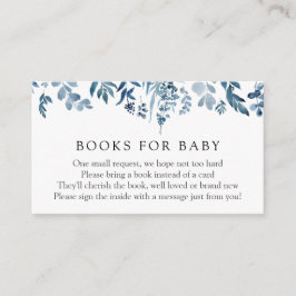 Aquarell Blue Flowers Bücher für Babysteckkarten Begleitkarte